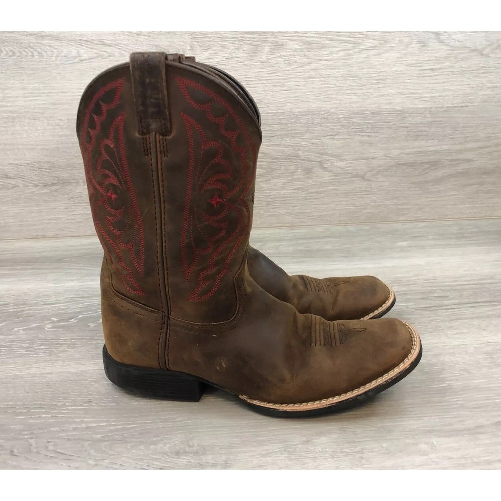Ariat Fatbaby Women's Western Boot Brown Leather 5‎ Embroidered Cowboy Rodeo